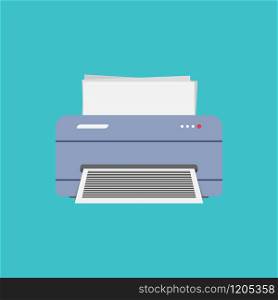 computer technology printer in flat style, vector illustration. computer technology printer in flat style, vector