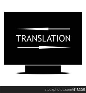 Computer translation icon. Simple illustration of computer translation vector icon for web. Computer translation icon, simple style