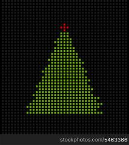 Computer tree2. The green fur-tree consists of squares. A vector illustration