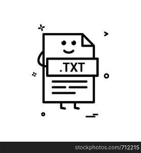 Computer txt file format type icon vector design