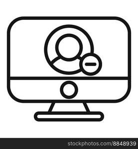 Computer user delete icon outline vector. People service. Account privacy. Computer user delete icon outline vector. People service