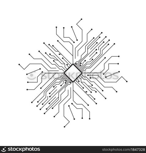 Computer vector background with circuit board electronic elements