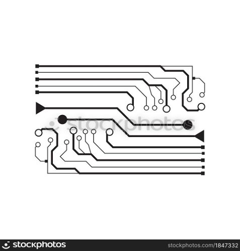Computer vector background with circuit board electronic elements