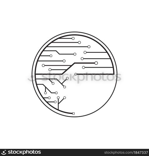 Computer vector background with circuit board electronic elements
