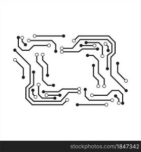 Computer vector background with circuit board electronic elements