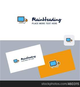 Computer vector logotype with business card template. Elegant corporate identity. - Vector