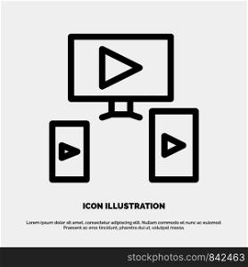 Computer, Video, Design Line Icon Vector
