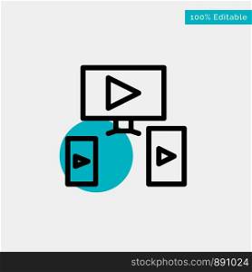 Computer, Video, Design turquoise highlight circle point Vector icon