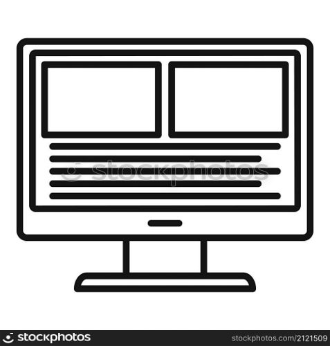 Computer video edit icon outline vector. Design production. Audio film editor. Computer video edit icon outline vector. Design production