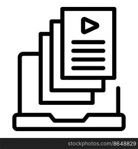 Computer video icon outline vector. Training screen. Call movie. Computer video icon outline vector. Training screen