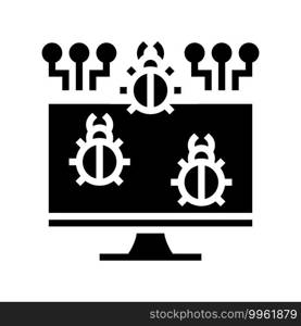 computer virus glyph icon vector. computer virus sign. isolated contour symbol black illustration. computer virus glyph icon vector illustration