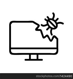computer virus icon vector. computer virus sign. isolated contour symbol illustration. computer virus icon vector outline illustration