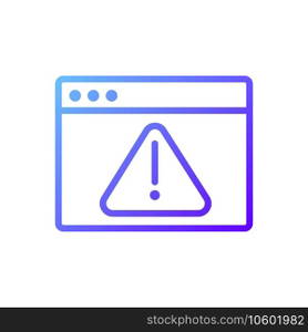Computer virus pixel perfect gradient linear vector icon. Malicious software. Destructive program. Data damage. Thin line color symbol. Modern style pictogram. Vector isolated outline drawing. Computer virus pixel perfect gradient linear vector icon