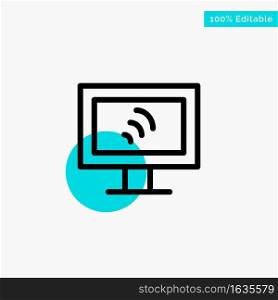 Computer, Wifi, Service turquoise highlight circle point Vector icon