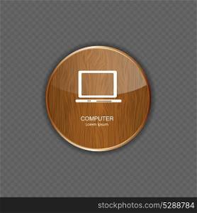 Computer wood application icons