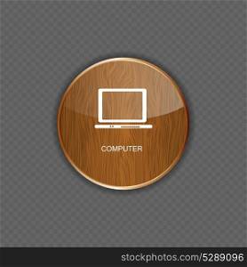Computer wood application icons