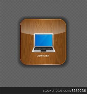 Computer wood application icons vector illustration