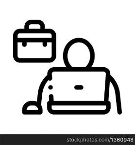 computer worker icon vector. computer worker sign. isolated contour symbol illustration. computer worker icon vector outline illustration