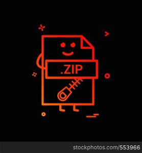 Computer zip file format type icon vector design