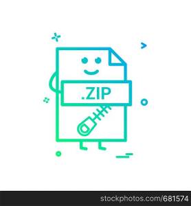 Computer zip file format type icon vector design