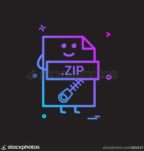 Computer zip file format type icon vector design