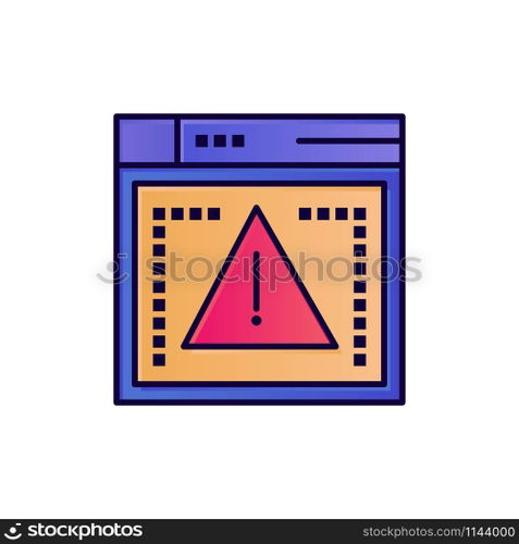 Computing, Coding, Error Flat Color Icon. Vector icon banner Template