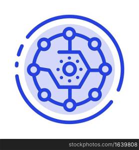 Computing, Computing Share, Connectivity, Network, Share Blue Dotted Line Line Icon