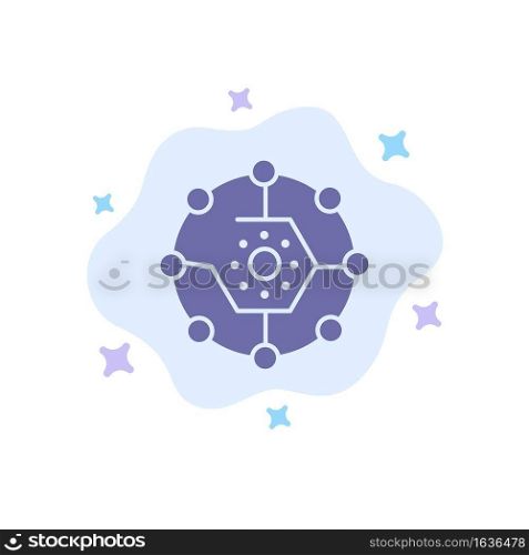 Computing, Computing Share, Connectivity, Network, Share Blue Icon on Abstract Cloud Background