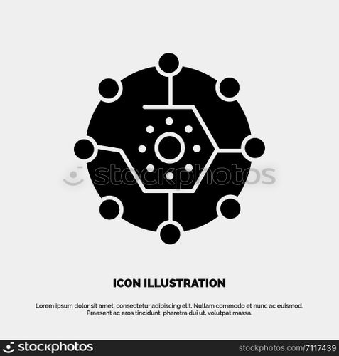 Computing, Computing Share, Connectivity, Network, Share Solid Black Glyph Icon