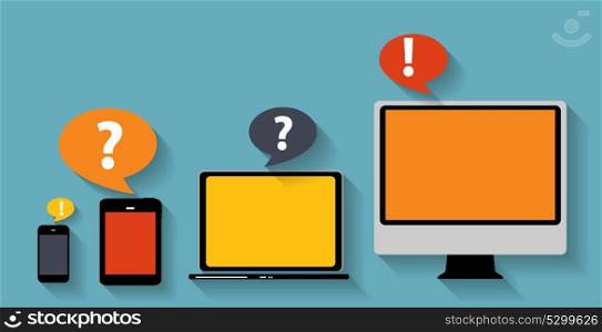 Computing Concept on Different Electronic Devices. Vector Illustration. Computing Concept on Different Electronic Devices. Vector Illust