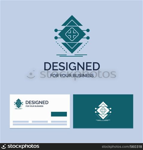 Computing, data, infrastructure, science, structure Business Logo Glyph Icon Symbol for your business. Turquoise Business Cards with Brand logo template.. Vector EPS10 Abstract Template background