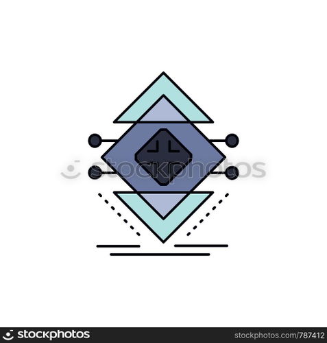 Computing, data, infrastructure, science, structure Flat Color Icon Vector