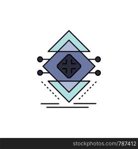 Computing, data, infrastructure, science, structure Flat Color Icon Vector