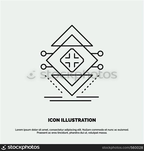 Computing, data, infrastructure, science, structure Icon. Line vector gray symbol for UI and UX, website or mobile application. Vector EPS10 Abstract Template background