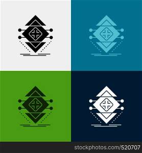 Computing, data, infrastructure, science, structure Icon Over Various Background. glyph style design, designed for web and app. Eps 10 vector illustration. Vector EPS10 Abstract Template background