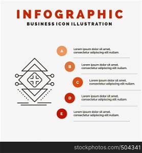 Computing, data, infrastructure, science, structure Infographics Template for Website and Presentation. Line Gray icon with Orange infographic style vector illustration. Vector EPS10 Abstract Template background