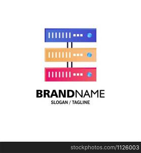 Computing, Data, Storage, Network Business Logo Template. Flat Color