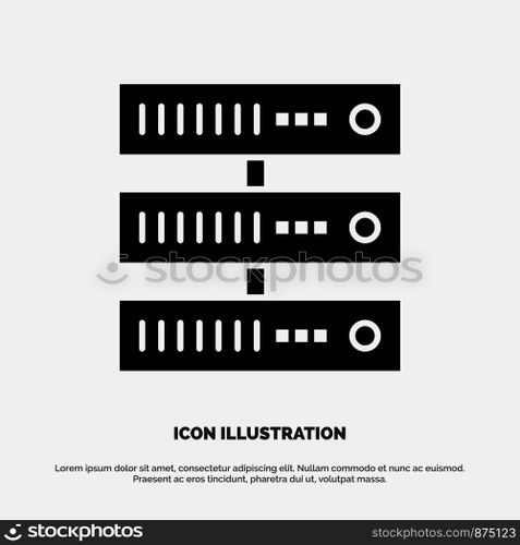 Computing, Data, Storage, Network Solid Black Glyph Icon
