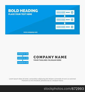 Computing, Data, Storage, Network SOlid Icon Website Banner and Business Logo Template