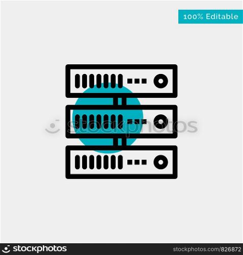 Computing, Data, Storage, Network turquoise highlight circle point Vector icon