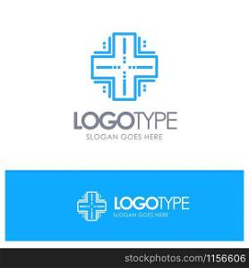 Computing, Database, Datacenter, Mainframe, Server Blue Logo Line Style