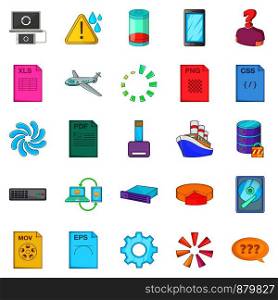 Computing icons set. Cartoon set of 25 computing vector icons for web isolated on white background. Computing icons set, cartoon style