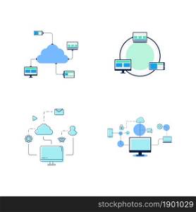 Computing network Vector icon design illustration Template