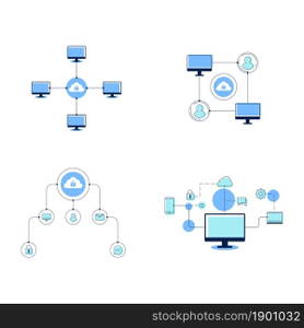 Computing network Vector icon design illustration Template