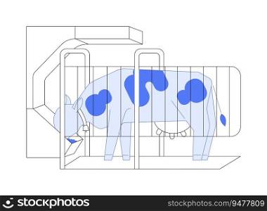 Concentrate feeder abstract concept vector illustration. Herd of livestock eating concentrates at ranch, agricultural input sector, robotic feeds for mammal animals abstract metaphor.. Concentrate feeder abstract concept vector illustration.