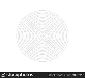 Concentric circle element. Black and white color ring. Abstract  vector illustration for sound wave, Monochrome graphic.