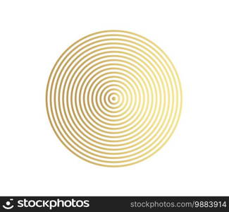 Concentric circle element. Gold luxurious color ring. Abstract  vector illustration for sound wave, golden graphic, Modern decoration for websites, posters, banners, template EPS10 vector