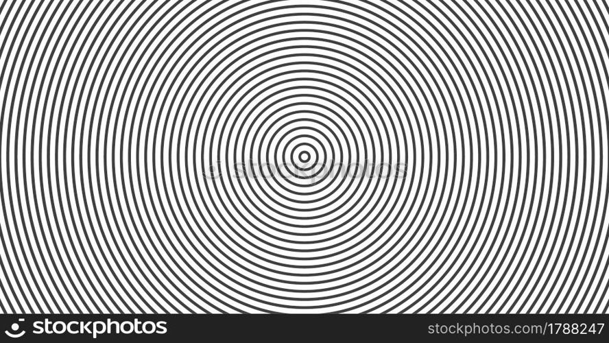 Concentric circle. Illustration for sound wave. Abstract circle line pattern. Black and white graphics