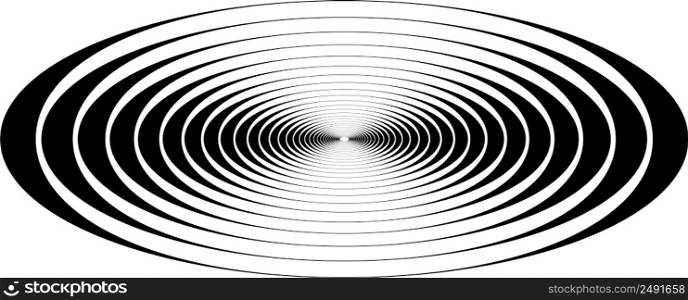 Concentric circle oval resonance waves, visual representation resonance waves