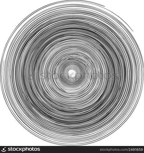 Concentric rings circles pattern abstract monochrome element vortex whirlpool